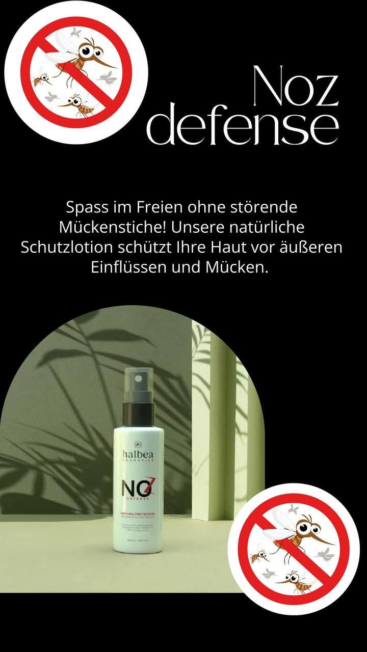 Halbea NoZ Defense - Anti Mückenspray -  Natürlicher Schutz mit Geranie und Zitronengras - 100ml