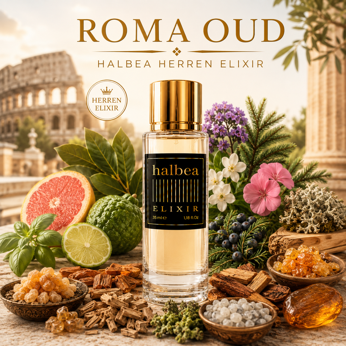 Roma Oud - Halbea 11 - Luxus Herren Elixir- Aromatisch Holzig Sinnlich