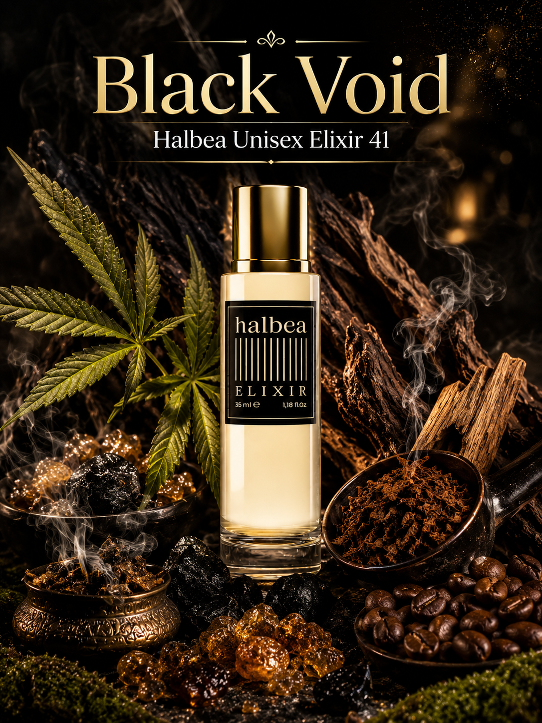 Black Void - Halbea 41 - Luxus Unisex Elixir - Holzig Rauchig  Aromatisch
